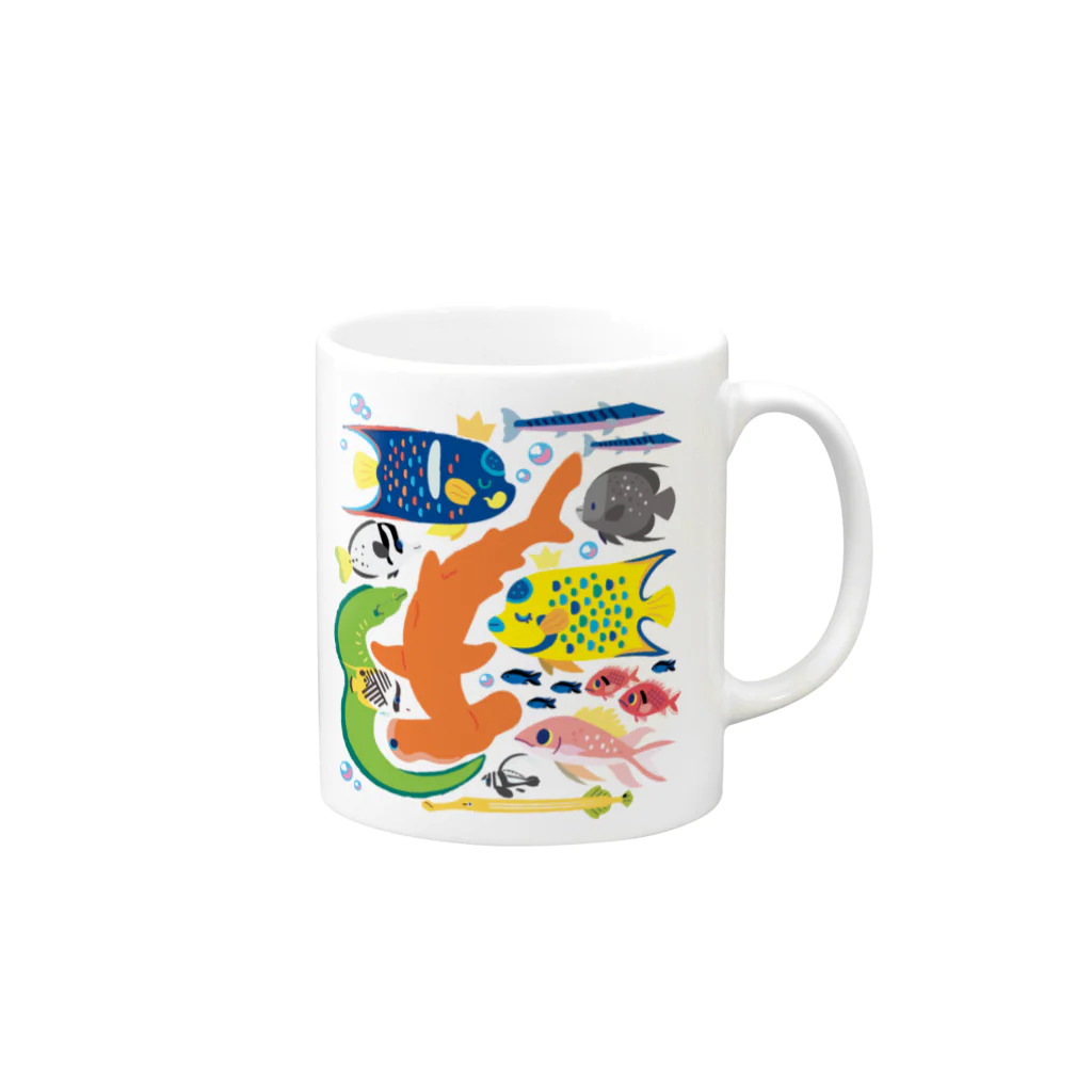 みなとまち層のキング&クイーンエンゼルフィッシュ Mug :right side of the handle