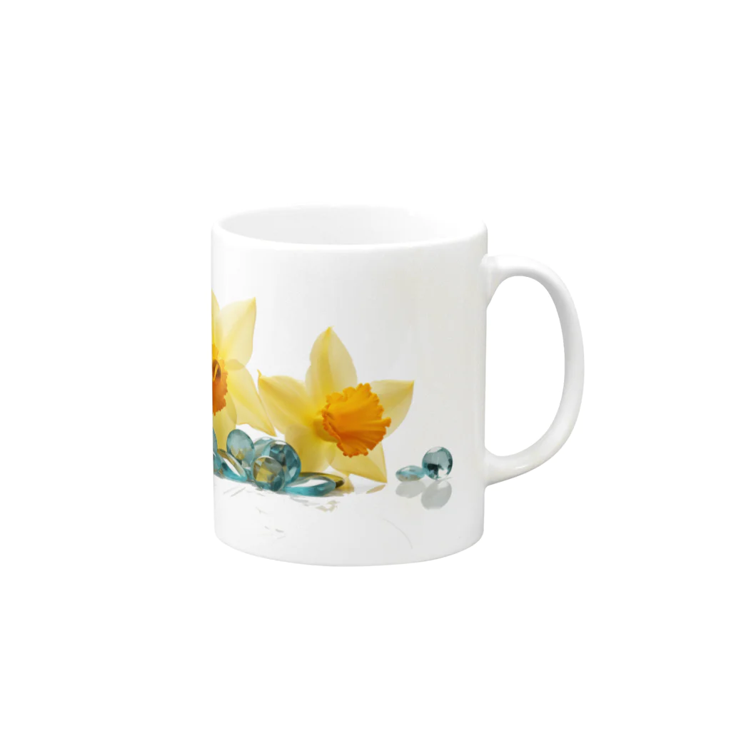 Lunatic-the-Jokersの[3月]March-Aquamarine&Jonquil Mug :right side of the handle