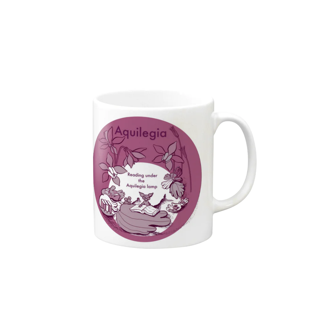 カロドッグのオダマキランプ/pink Mug :right side of the handle