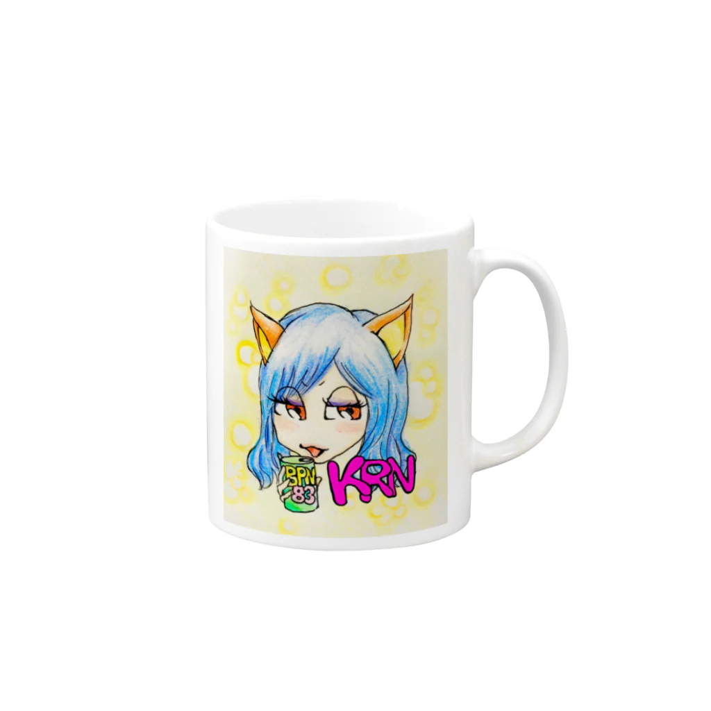 こりんからーのこりんちゃんグッズ Mug :right side of the handle