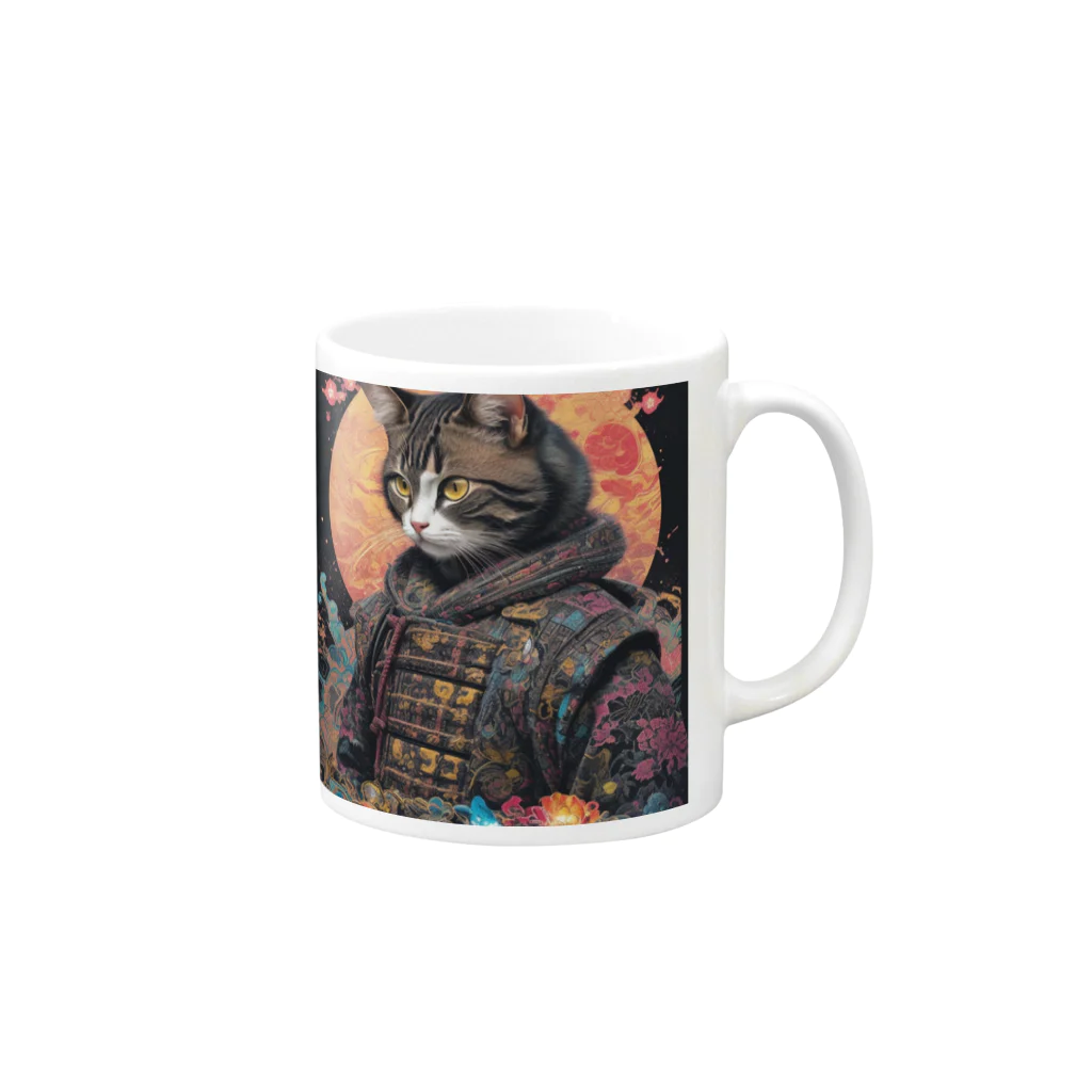 ZZRR12の「猫神極の煌めき：最強の猫武神の輝き」 Mug :right side of the handle