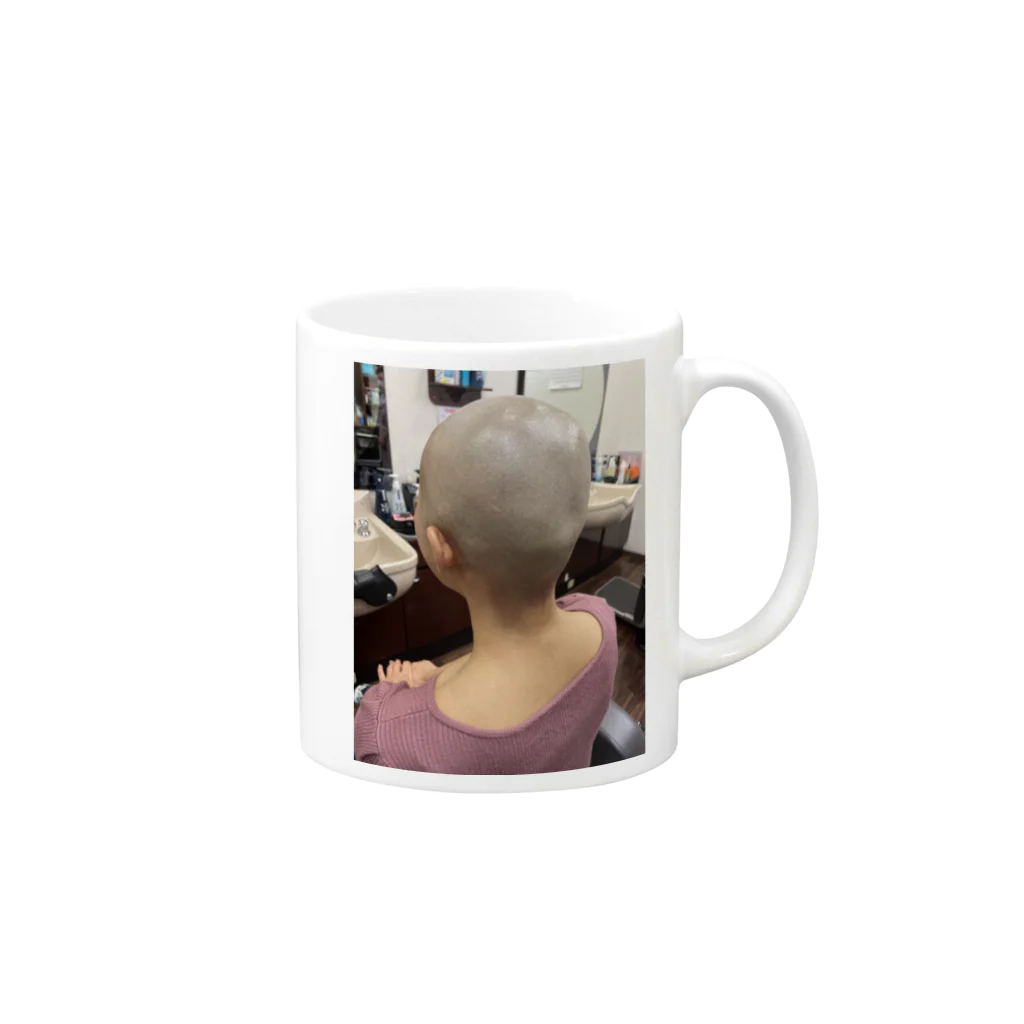 BOSEjoshiの床屋坊主女子 Mug :right side of the handle