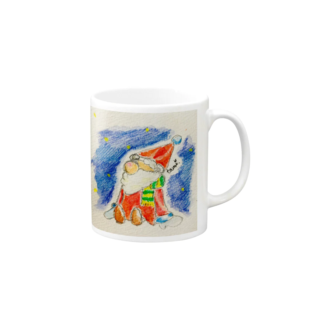 たみ★ずかんの寒がりサンタ Mug :right side of the handle