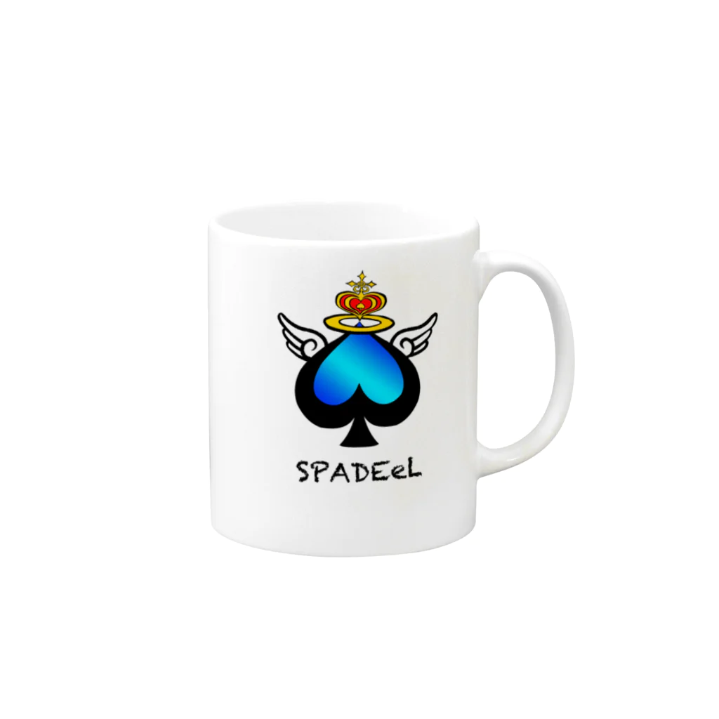 PRAYER'S CROWNのスペードエル~SPADEel~ PRAYER'S CROWN PLAYING CARDS Mug :right side of the handle