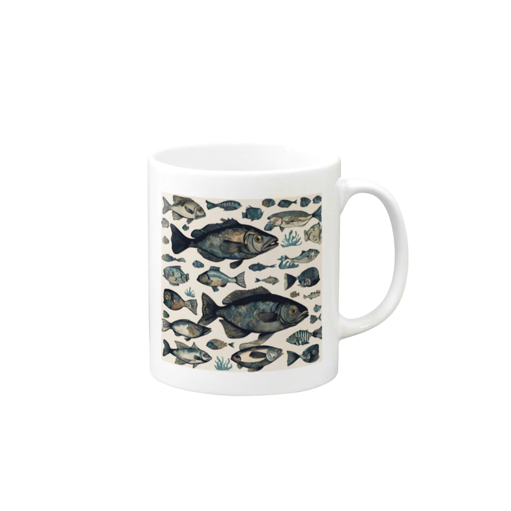 かずのこの魚グッズ Mug :right side of the handle