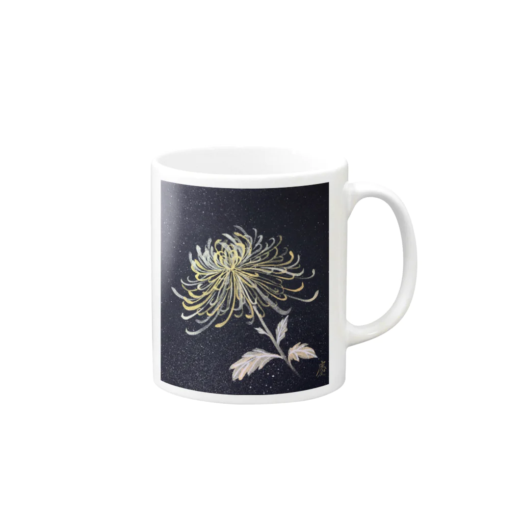 KEIKO's art factoryの菊　2023 Mug :right side of the handle