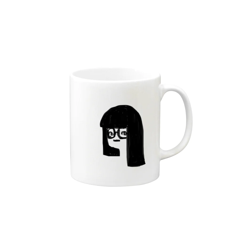 fauの丸めがねカップ Mug :right side of the handle