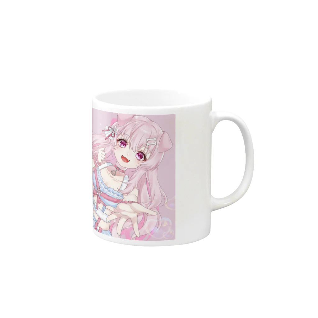 雪わんこ❄️Vliver🐶️🩵の雪わんこマグ Mug :right side of the handle