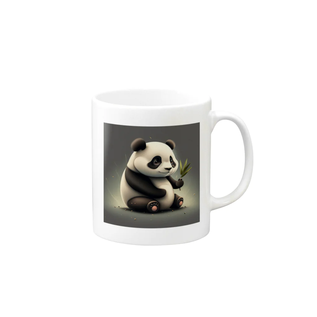 FluffyPanda_AIのPizzazzPanda Mug :right side of the handle