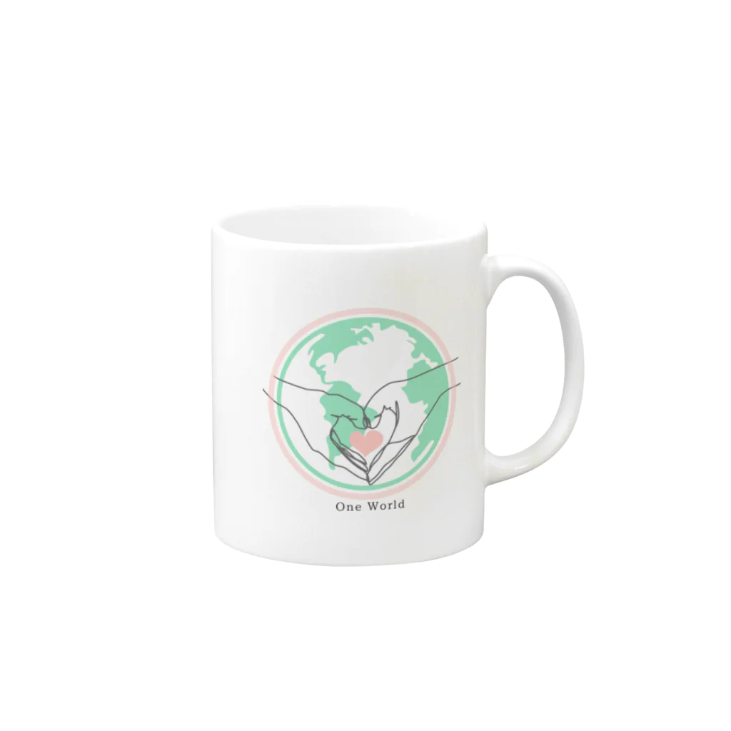 HERO【占う人】公式オンラインショップのOne World これから地球は変わる Mug :right side of the handle