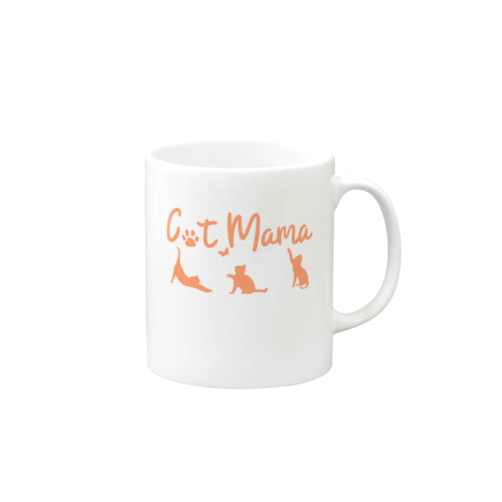 stcreationのCat Mama 猫を愛するねこちゃんのお母さん Mug :right side of the handle