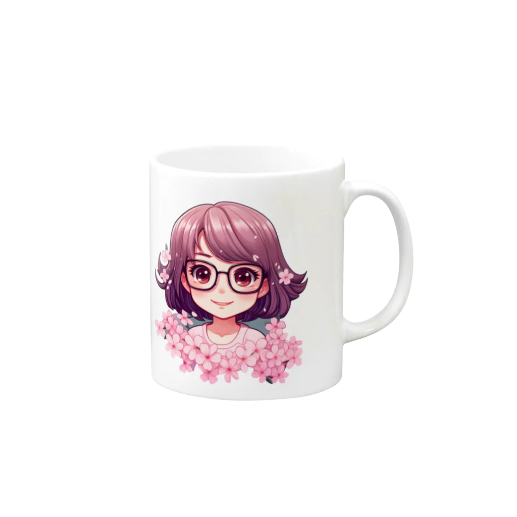 bennkeinomiseのフラワーガール Mug :right side of the handle