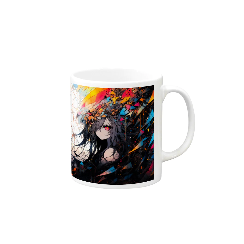 エクレア【eclair】AIイラスト×オリジナルグッズの日光浴 Mug :right side of the handle