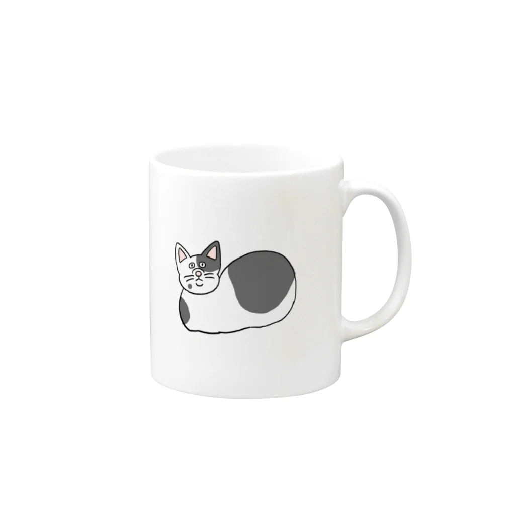 いとうぽよんのポヨポヨショップのねこのゴマ Mug :right side of the handle