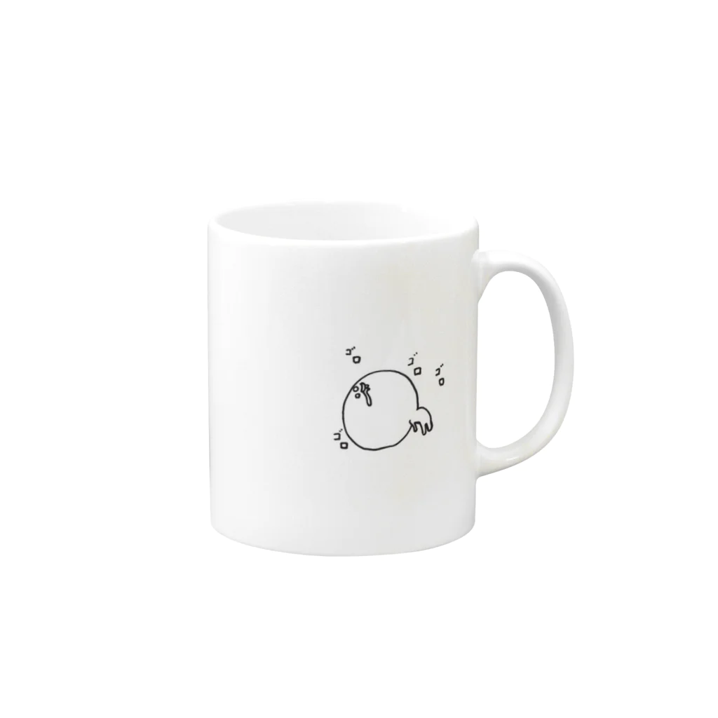 クラゲ屋さんのひんじゃくん ゴロゴロスタイル Mug :right side of the handle