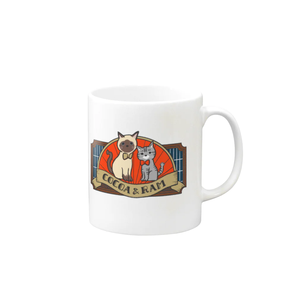 ココラムSHOPのココラム 大正浪漫風イラスト  角 Mug :right side of the handle