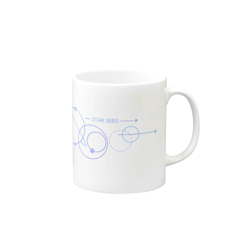 香庭くゆるのスターシード/宇宙/星 Mug :right side of the handle