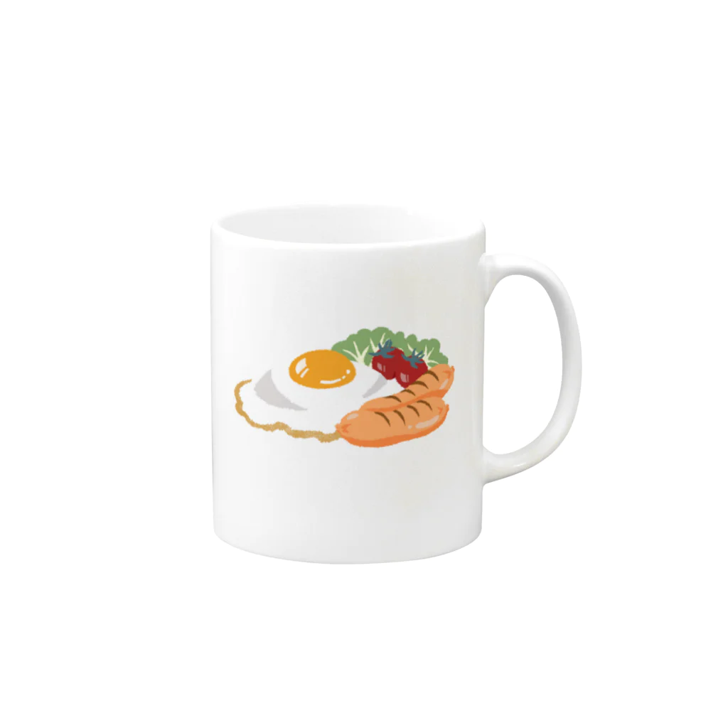 Egg8の目玉焼きプレートマグカップ Mug :right side of the handle