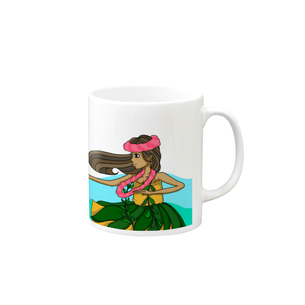 Pop Magic GirlsのHula  girl🌺 Mug :right side of the handle