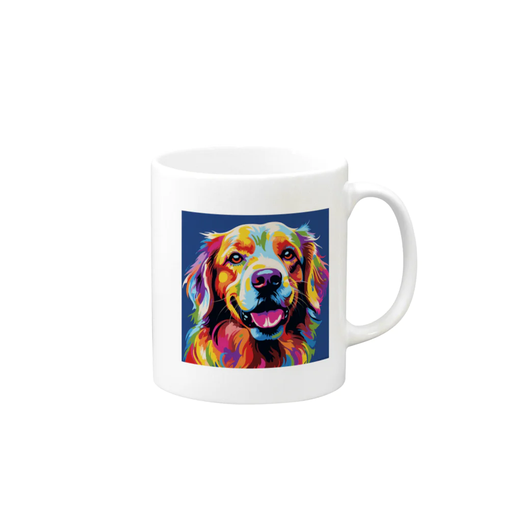 indezaのRainbow dog Mug :right side of the handle