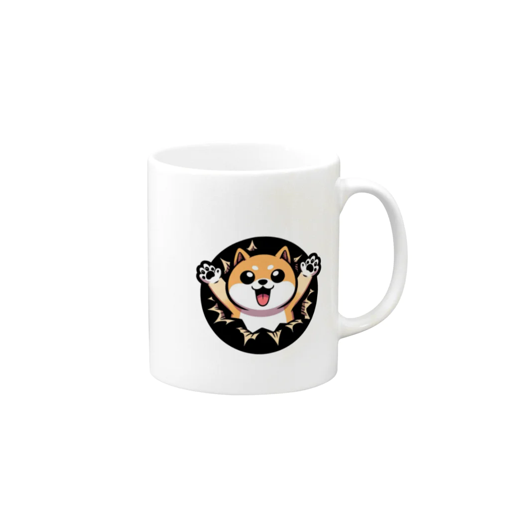 ショップリトのしば犬きくまるグッズ Mug :right side of the handle