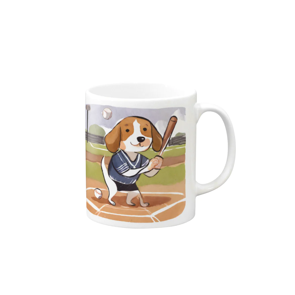 ＲＡＭの野球犬 Mug :right side of the handle