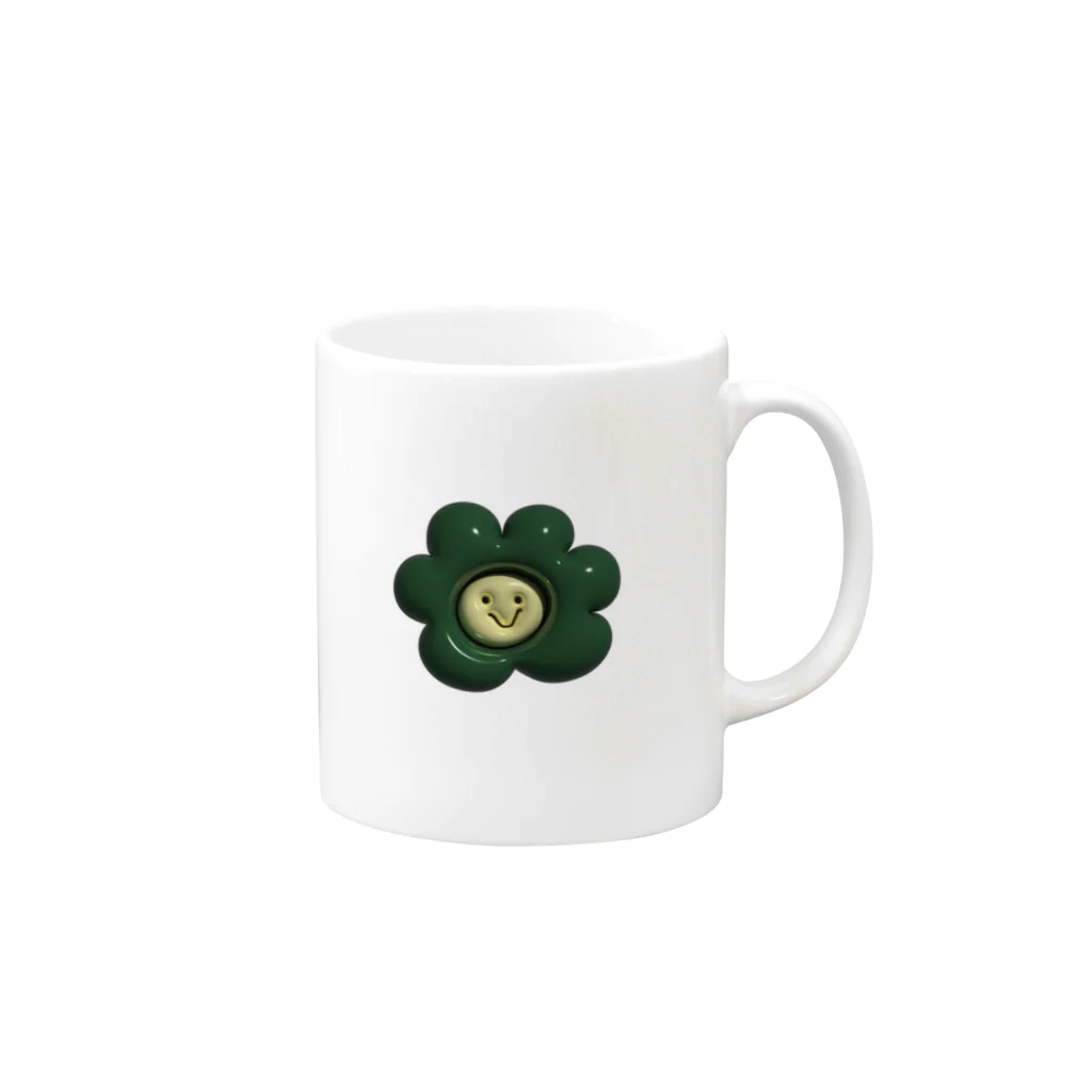 mokioのHappy Flower ニコちゃん Mug :right side of the handle