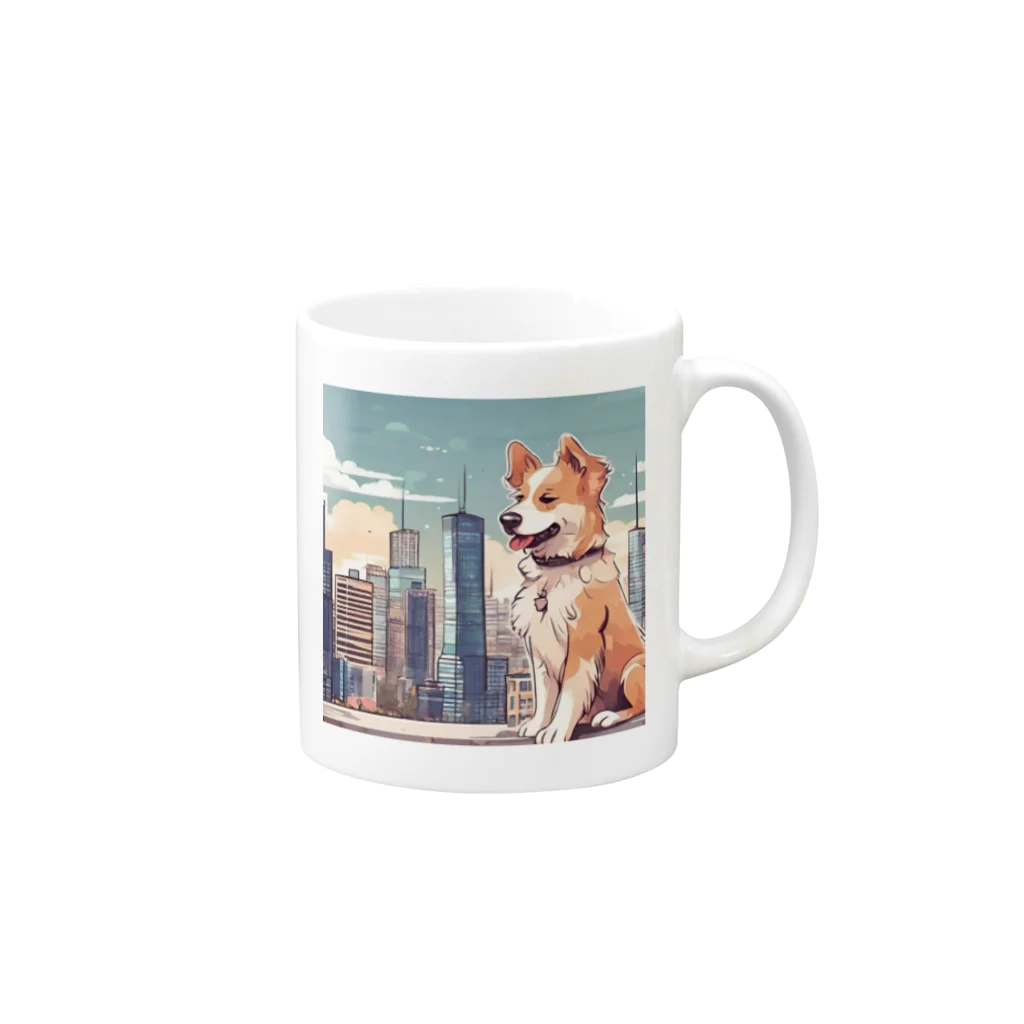 G-EICHISの犬と街並みの風景 Mug :right side of the handle