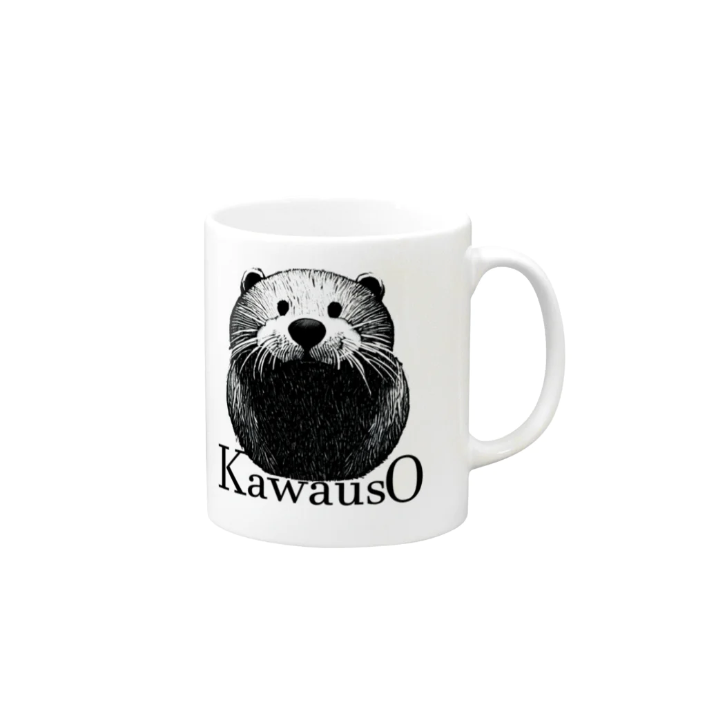 夢幻カワウソくんのお店のカワウソくん Mug :right side of the handle