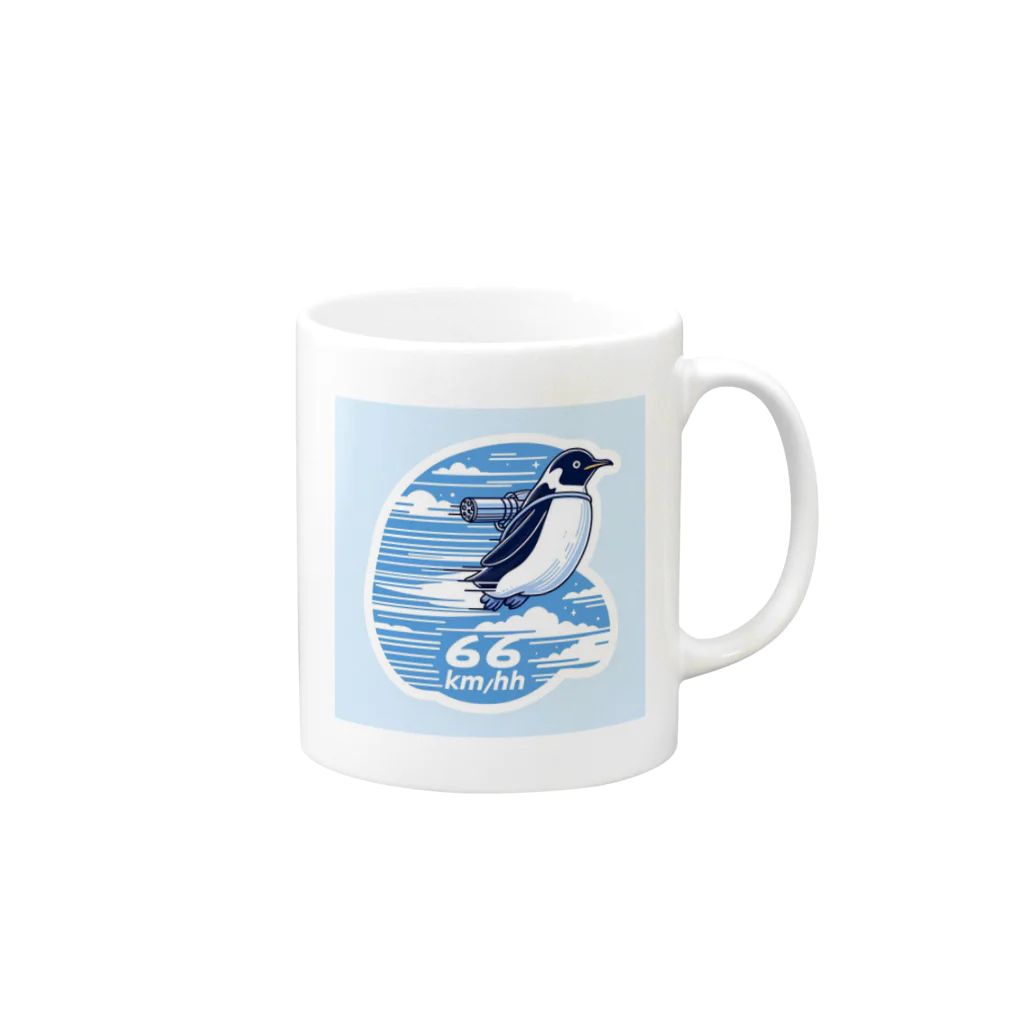 Emperor's FlightのFlying_penguin Mug :right side of the handle