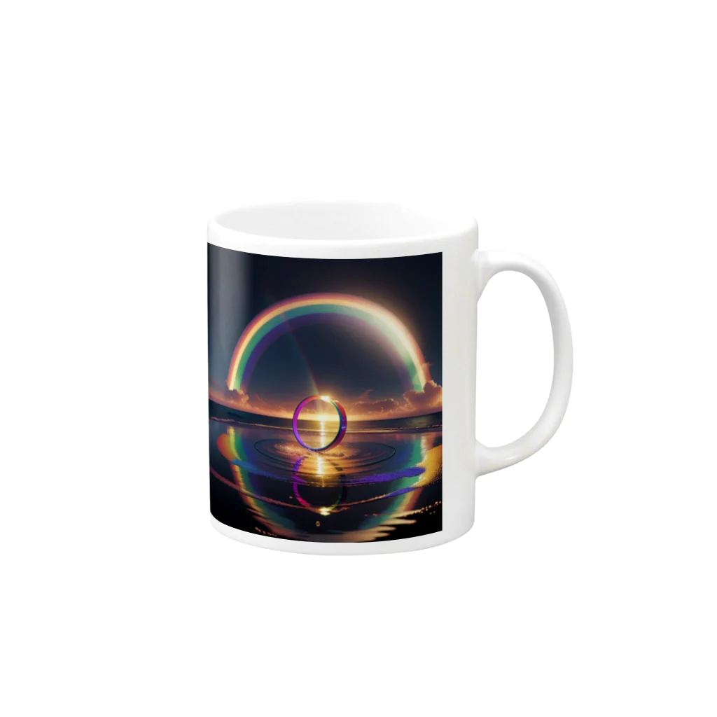 3tomo6's shopのRainbow Ring Mug :right side of the handle