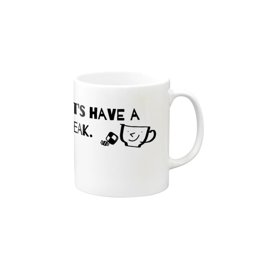 ﾊﾈｺﾊﾈのちょっと休憩しよう Mug :right side of the handle