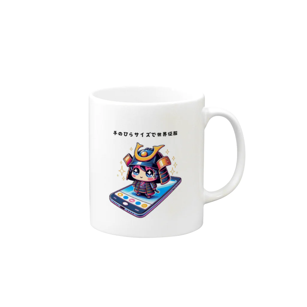 ビーナスキュートちゃんのミニサムライ、メガテック Mug :right side of the handle