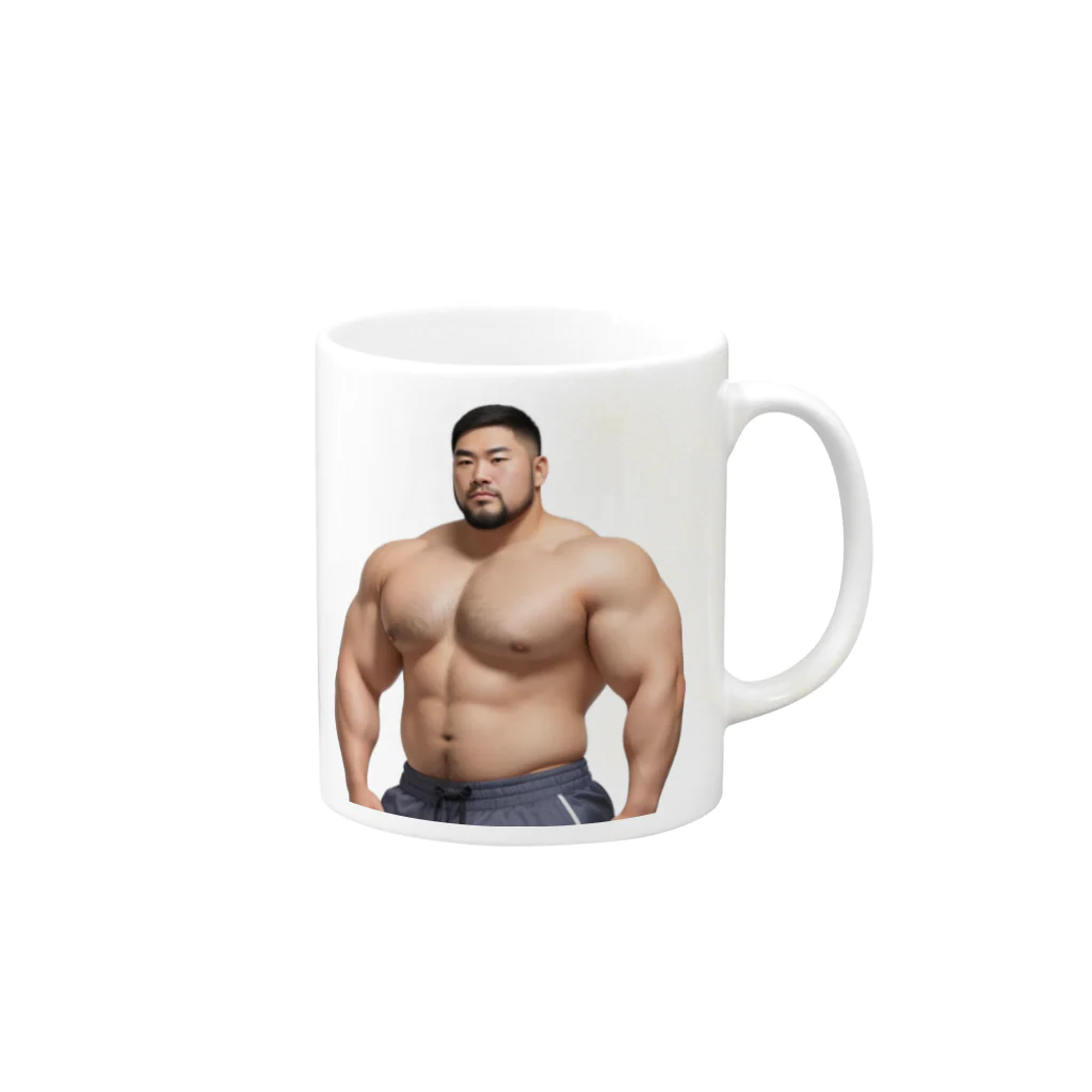 BULKUP MONSTERのガチムチ筋肉野郎になりたいか Mug :right side of the handle