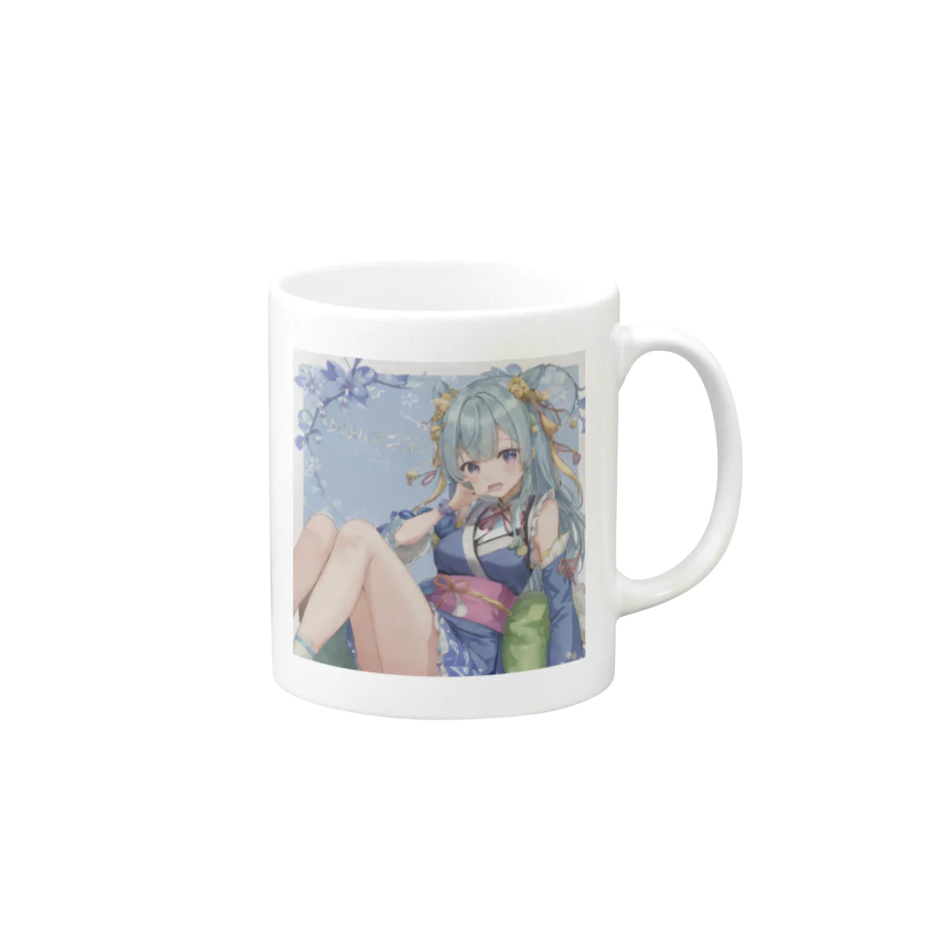 MonMochiの着物の少女 Mug :right side of the handle