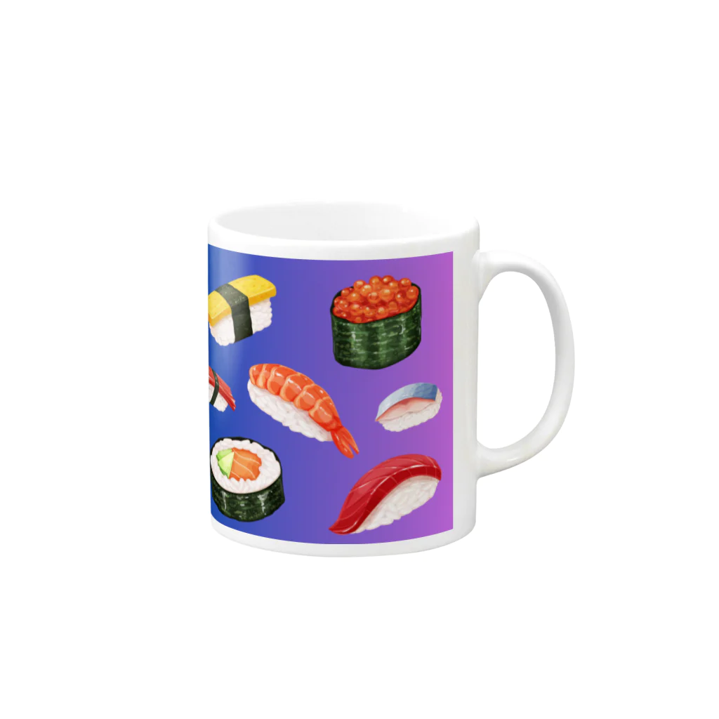 ポンキチはうすのすしのえ Mug :right side of the handle