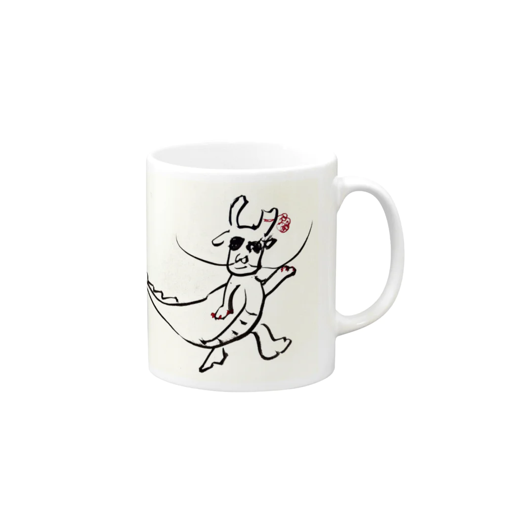 チエコストロークの新年のあいさつに来たドラゴン Mug :right side of the handle