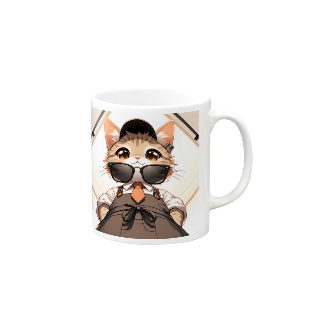 meow-sunniesのスマートニャンコ Mug :right side of the handle