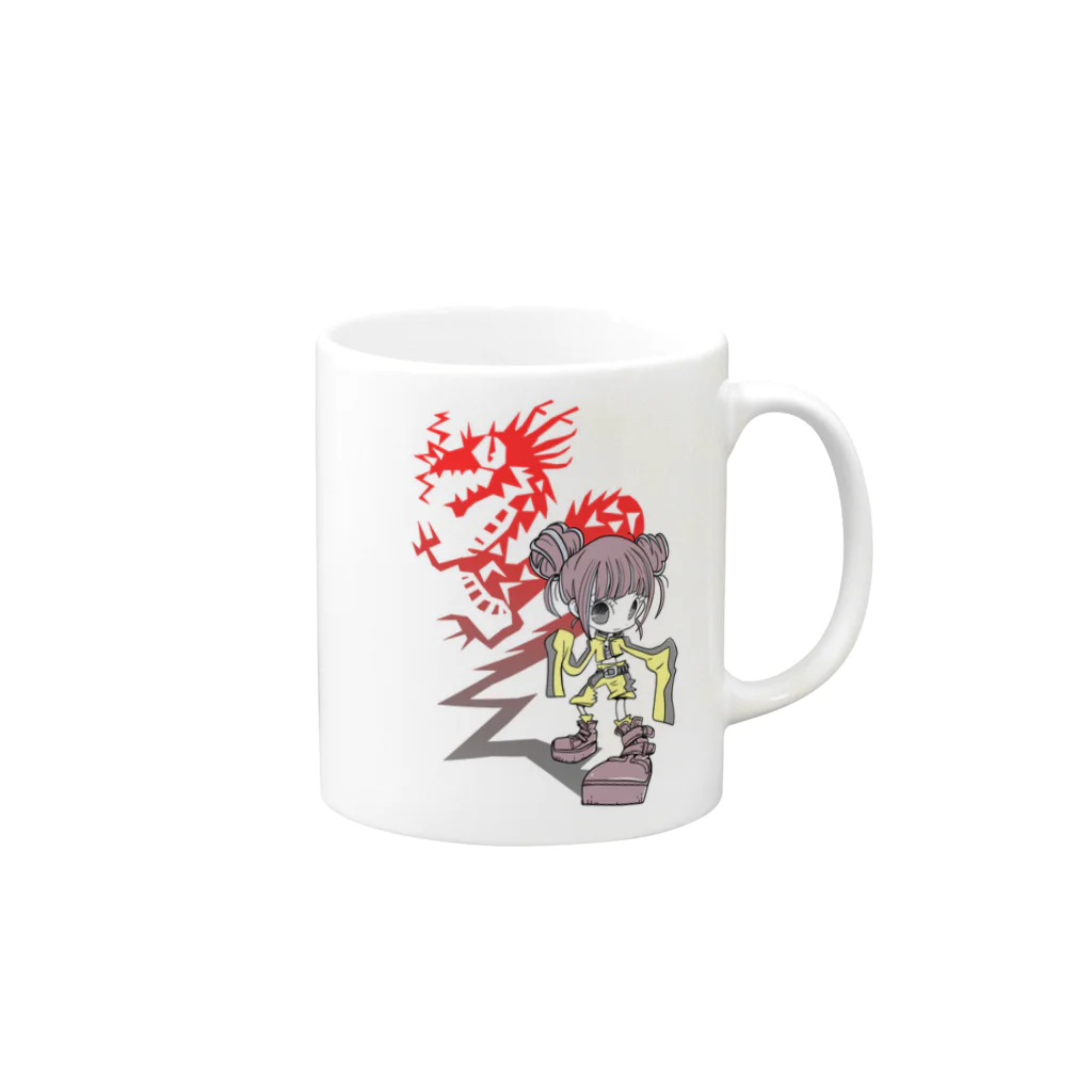 梅治郎　Umejiroの Dragon Punks Mug :right side of the handle