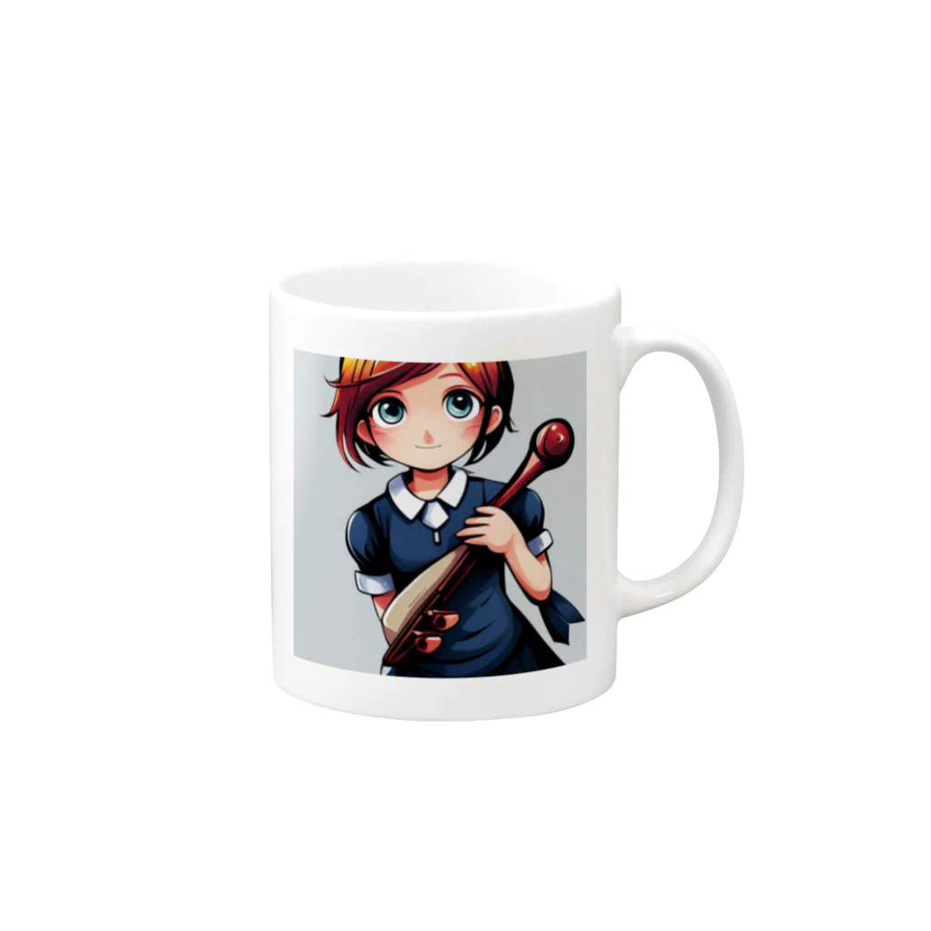 ほっこり絵音舎のオケ部入団希望の リンちゃん Mug :right side of the handle