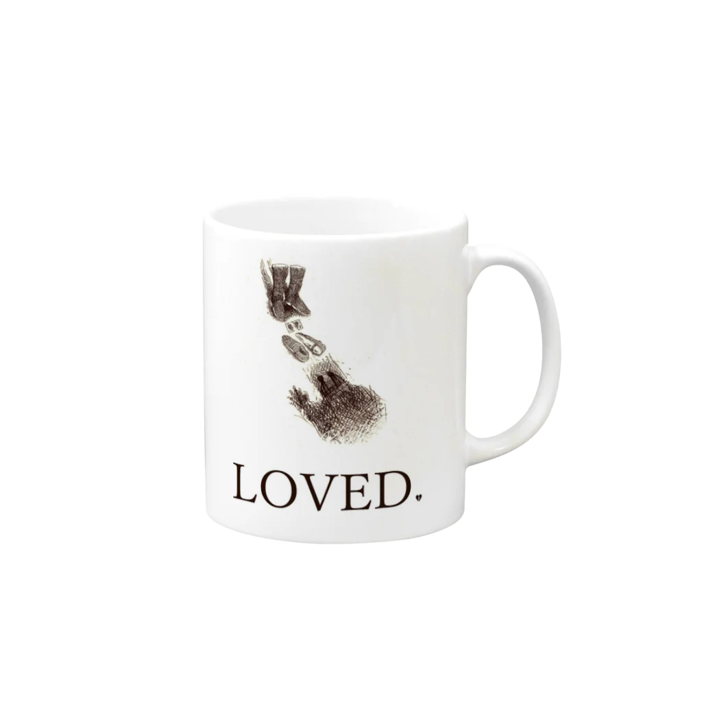 ヒョウシキのLOVED. Mug :right side of the handle