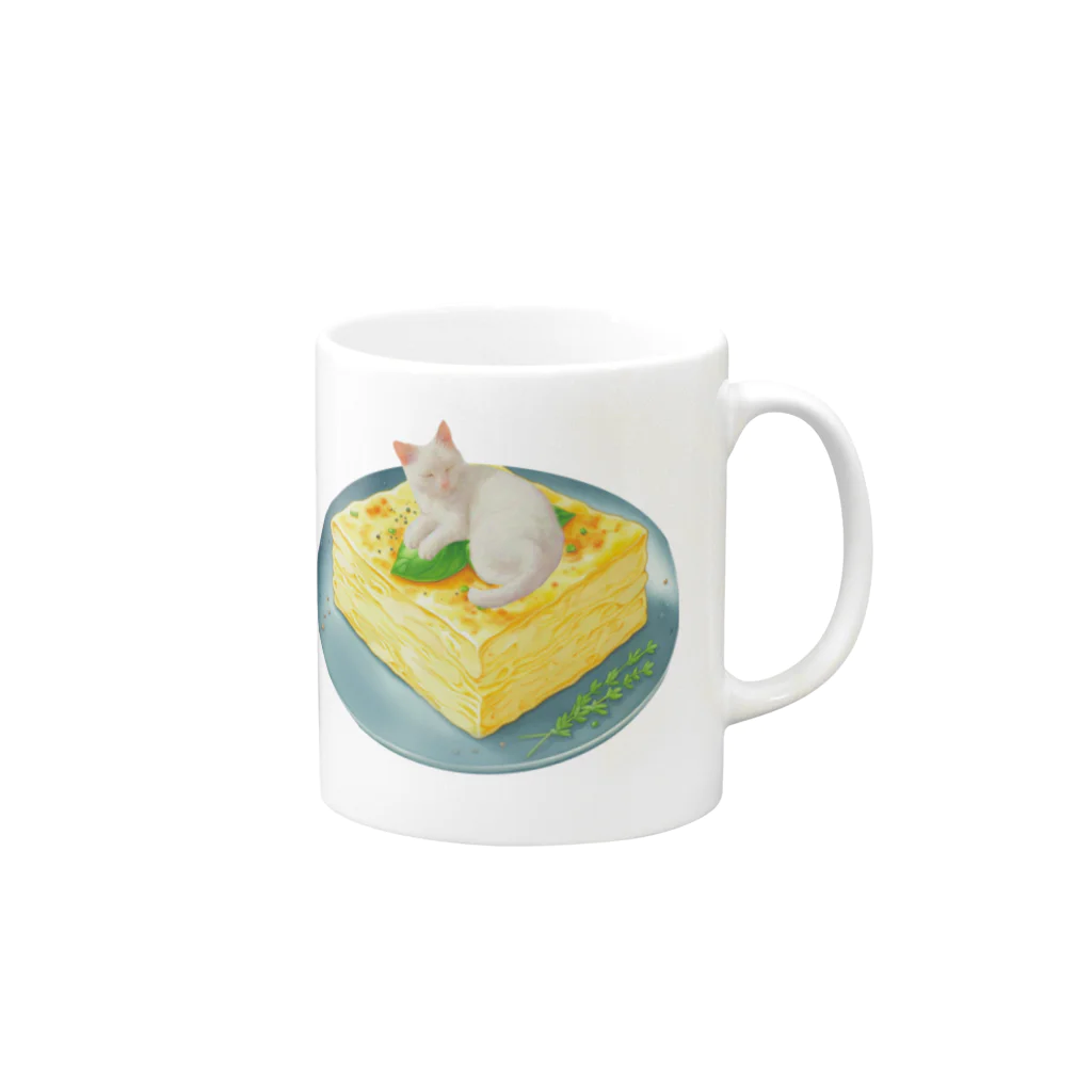 姫とすずり。の大根おろしになりきるねこ Mug :right side of the handle