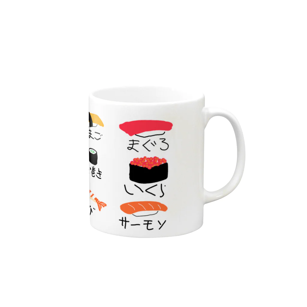 oomolinomoliの寿司 Mug :right side of the handle