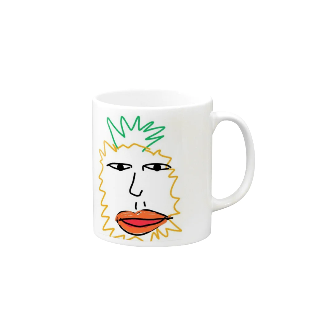 oomolinomoliのカバ　パイナップル Mug :right side of the handle