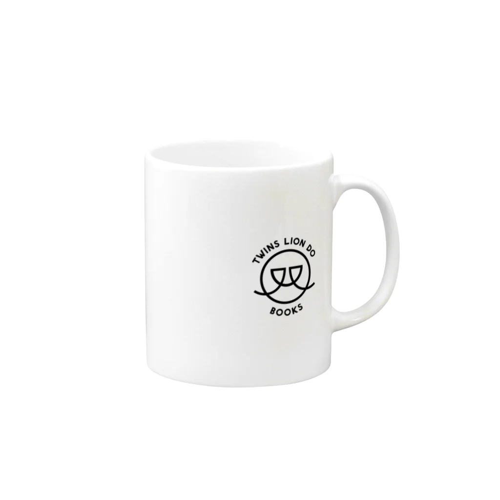 双子のライオン堂SUZURI店    の双子のライオン堂オリジナルロゴ Mug :right side of the handle