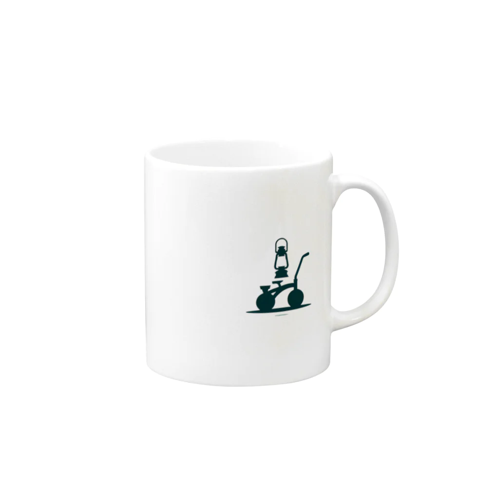 ノスタルジストのレトロリーフ Mug :right side of the handle