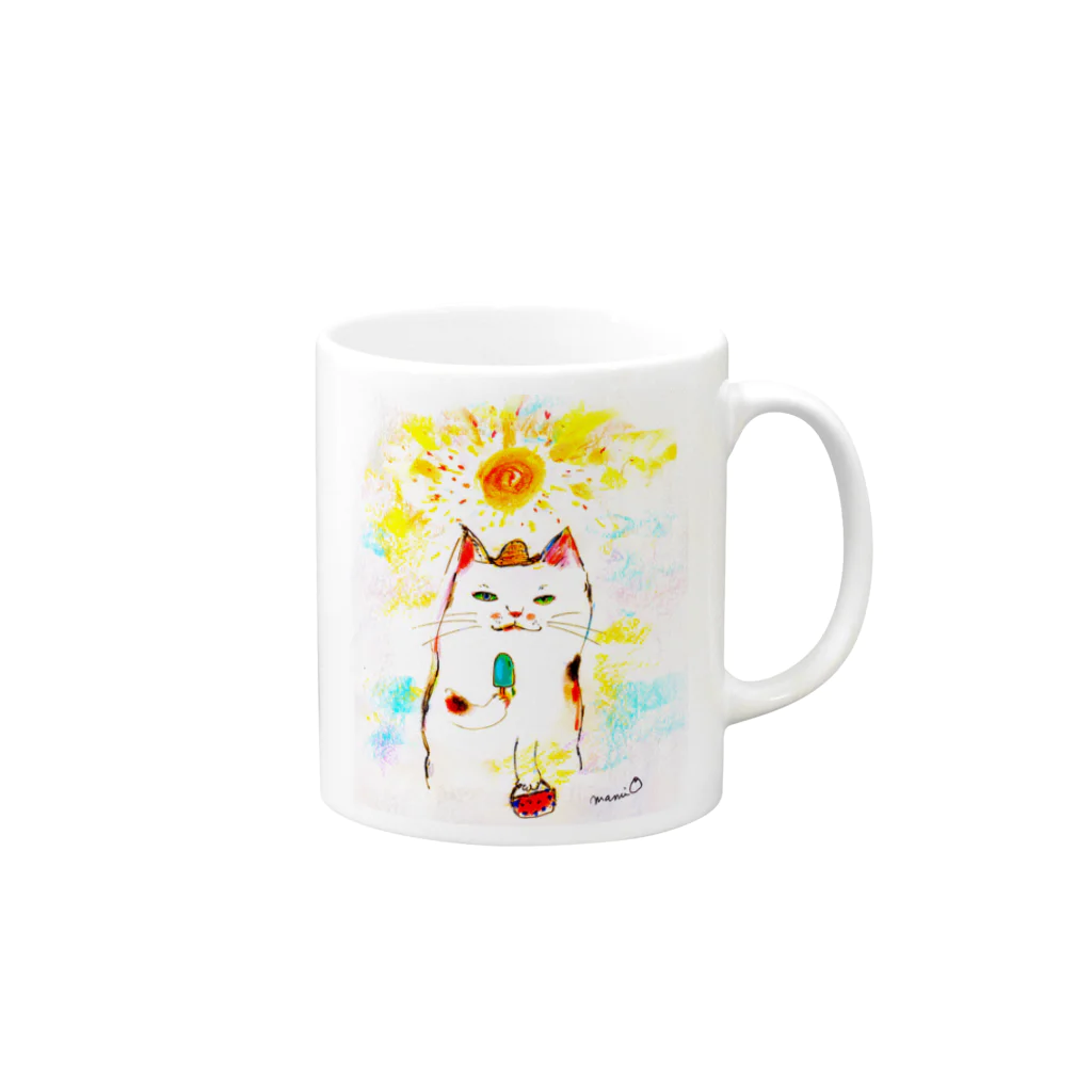 おひさまのなつねこ Mug :right side of the handle