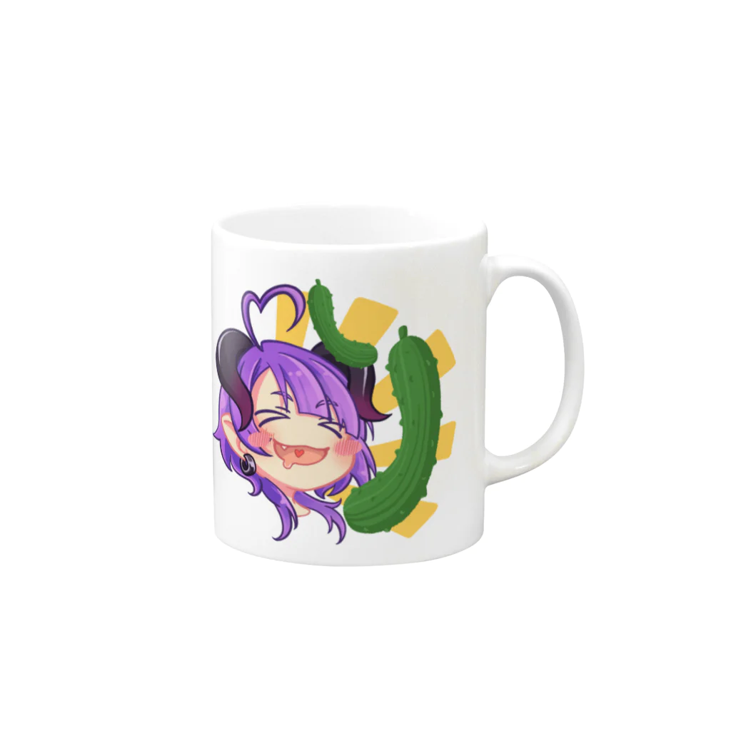 paradoxのきゅうりうれしいかんな Mug :right side of the handle