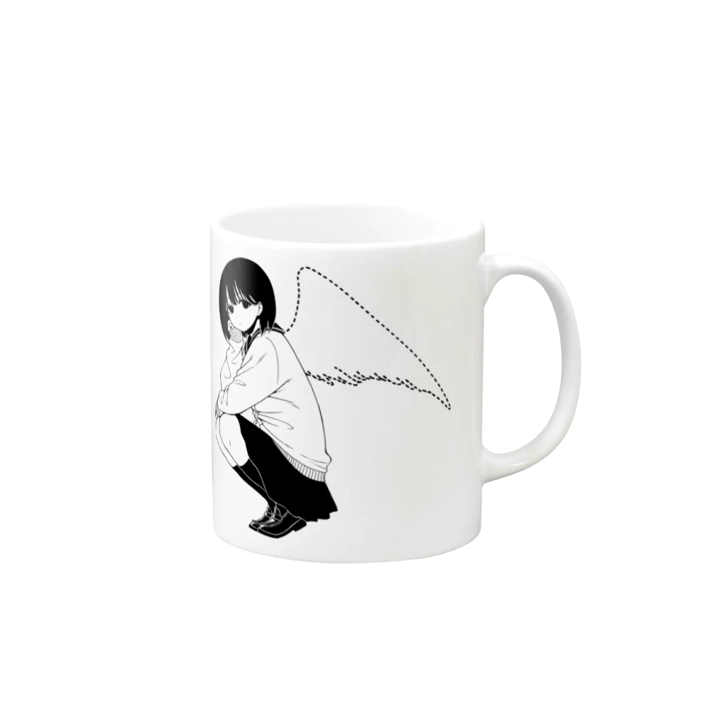 FlyingUの翼のかたち Mug :right side of the handle