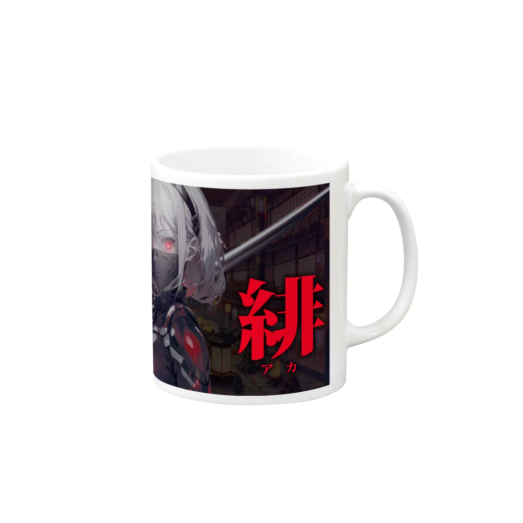 Japanesque_ImaginationのCyborg Ninja : Iris Nova Mug :right side of the handle